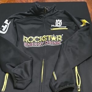 Rockstar Energy Husqvarna Racing Black Performance Jacket for Men Dirtbike Large